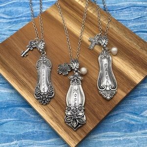 🌼 Inspirational Spoon Handle Silver Necklace